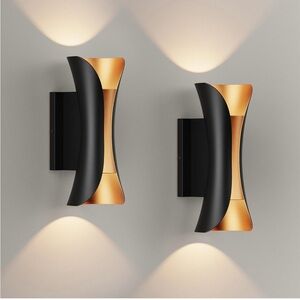 Modern Black and Gold Wall Sconce